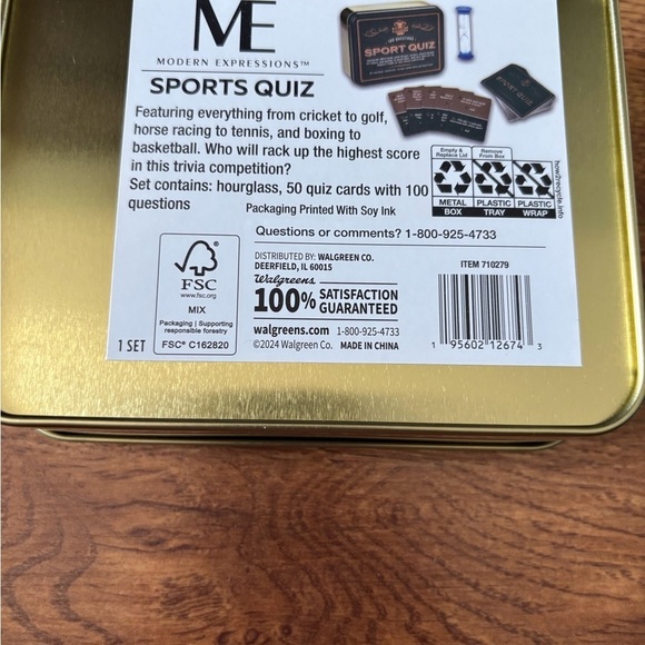 Sport Quiz Game - Green Tin Box - Picture 3 of 3